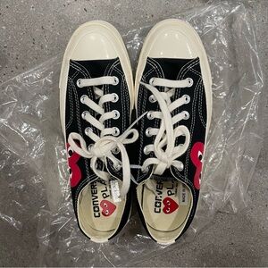 NWT Converse X Comme Des Garçons Play All Star Chuck70 Ox Black US women8 men’s5